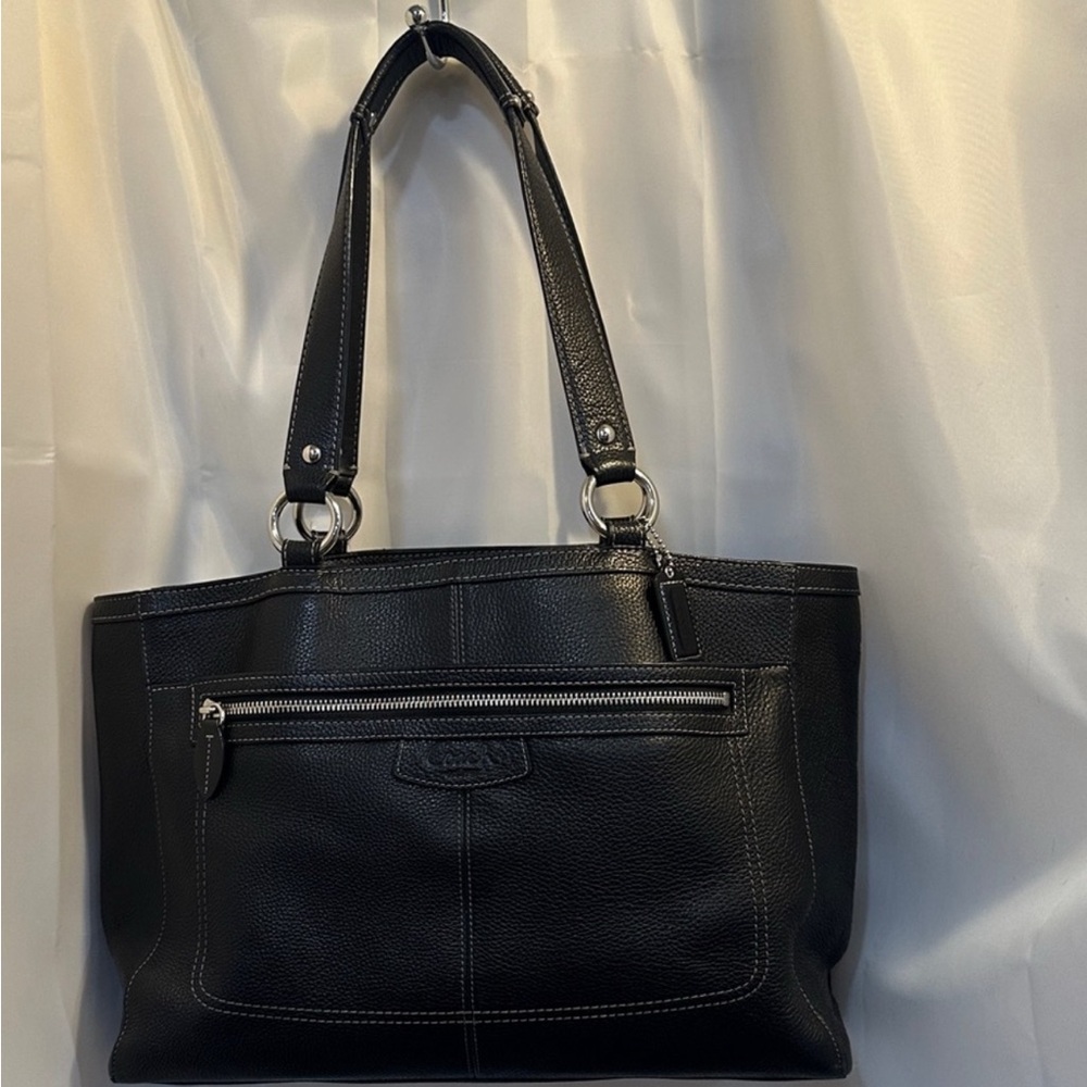 Coach Black Leather Tote Bag